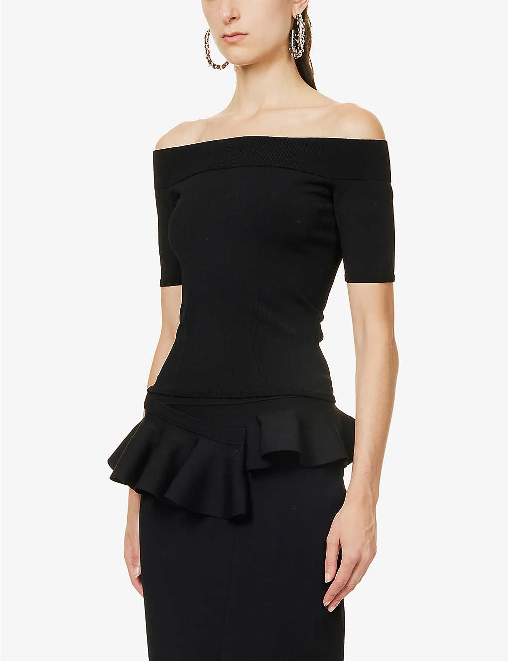 Alexander McQueen Off-the-shoulder Fitted Stretch-woven Top 5 Alexander McQueen Off-the-shoulder Fitted Stretch-woven Top - Image 3