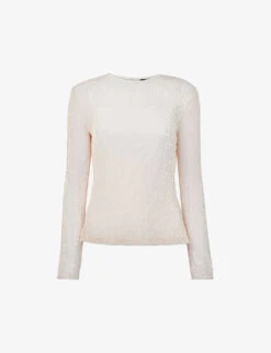 Whistles Sarai Sequined Recycled-polyester Top