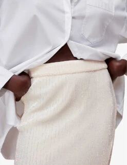 Whistles Sadie Sequined Recycled-polyester Midi Skirt 11 Whistles Sadie Sequined Recycled-polyester Midi Skirt -Ted Baker Store R03981357 PALEPINK ALT04