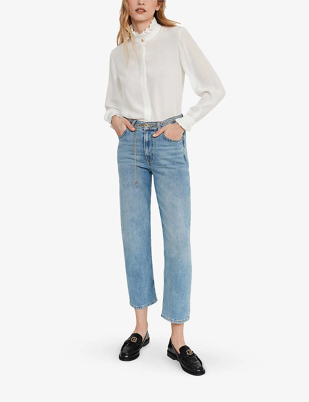 CLAUDIE PIERLOT Chabine Ruffle-collar Silk Shirt 4 CLAUDIE PIERLOT Chabine Ruffle-collar Silk Shirt - Image 2