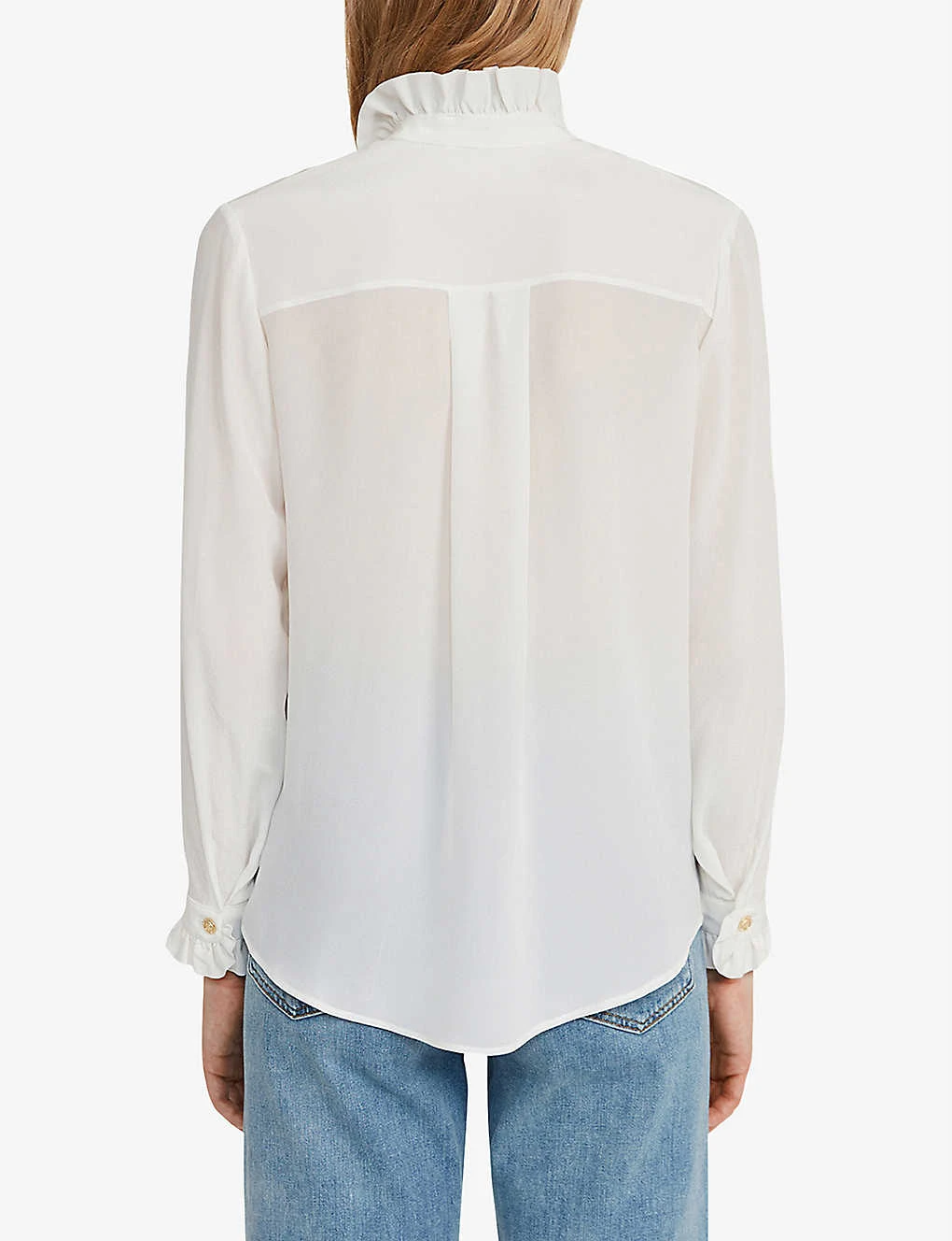 CLAUDIE PIERLOT Chabine Ruffle-collar Silk Shirt 6 CLAUDIE PIERLOT Chabine Ruffle-collar Silk Shirt - Image 4