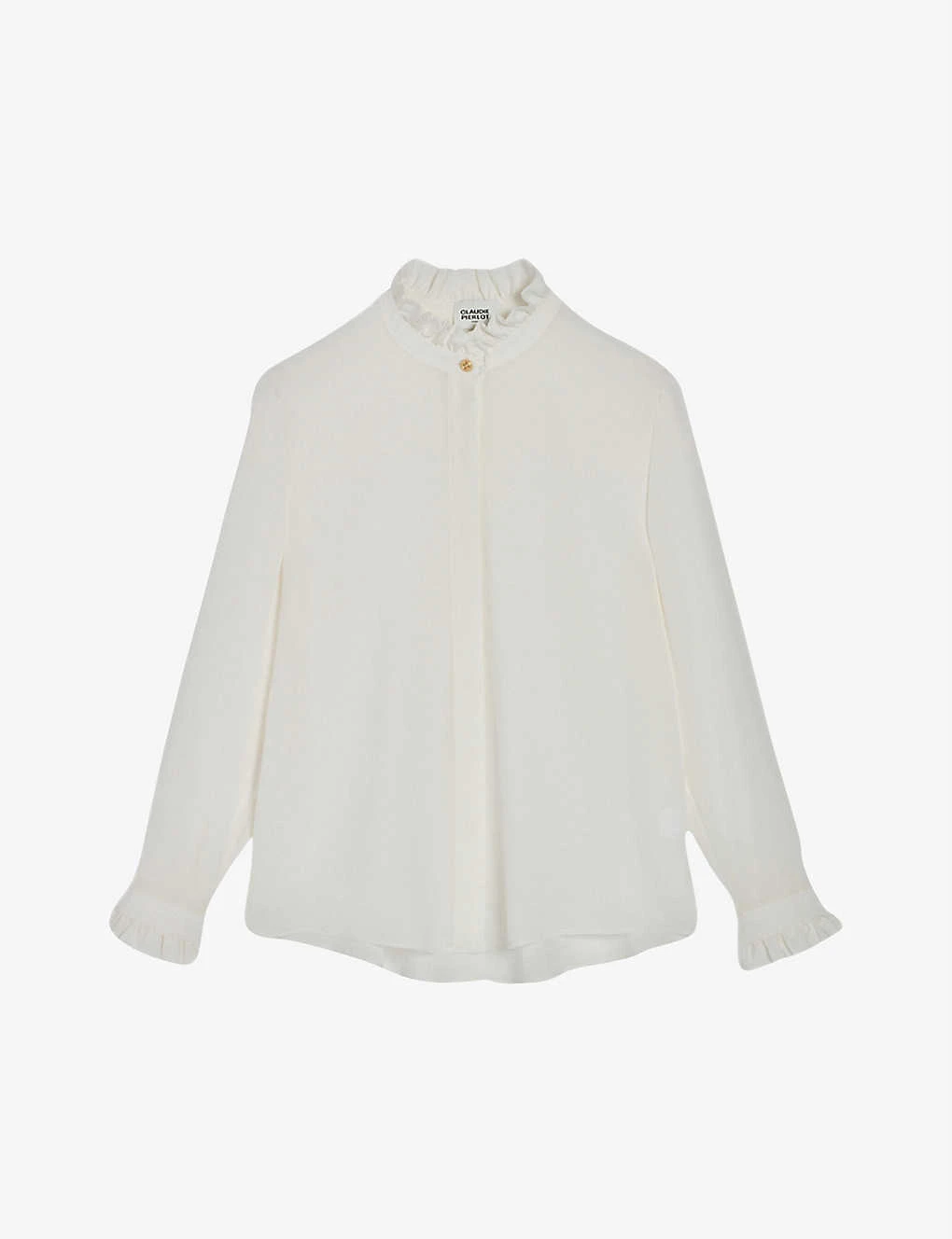 CLAUDIE PIERLOT Chabine Ruffle-collar Silk Shirt 3 CLAUDIE PIERLOT Chabine Ruffle-collar Silk Shirt