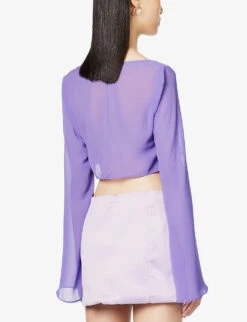 Marseille Semi-sheer Mesh Top -Ted Baker Store R03983245 VIOLET ALT03