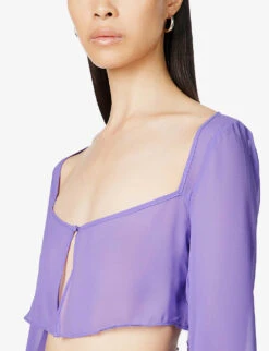 Marseille Semi-sheer Mesh Top -Ted Baker Store R03983245 VIOLET ALT04