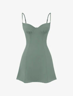 Christiana Sweetheart-neckline Woven Mini Dress