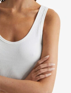 Reiss Violet Scoop-neck Ribbed Stretch-cotton Vest -Ted Baker Store R03988066 WHITE ALT04