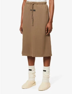 ESSENTIALS Logo-patch Cotton-jersey Skirt -Ted Baker Store R03991658 WOOD ALT02