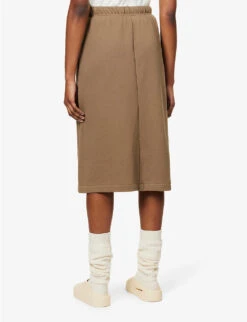 ESSENTIALS Logo-patch Cotton-jersey Skirt -Ted Baker Store R03991658 WOOD ALT03