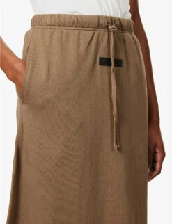 ESSENTIALS Logo-patch Cotton-jersey Skirt -Ted Baker Store R03991658 WOOD ALT04