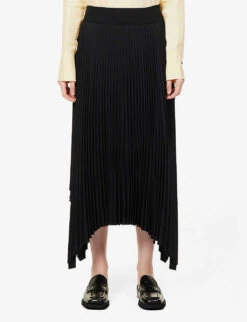 Joseph Ade Pleated Crepe Midi Skirt -Ted Baker Store R03995810 BLACK ALT02