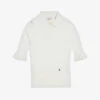 Ted Baker Kebella Frilled-collar Ribbed-knit Polo Shirt -Ted Baker Store R03999041 WHITE M