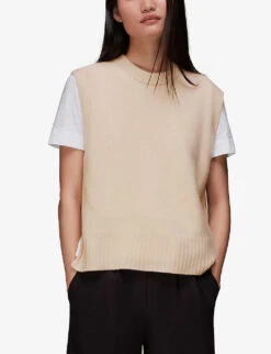Whistles Sleeveless Wool Tank Top -Ted Baker Store R04003616 CREAM ALT02
