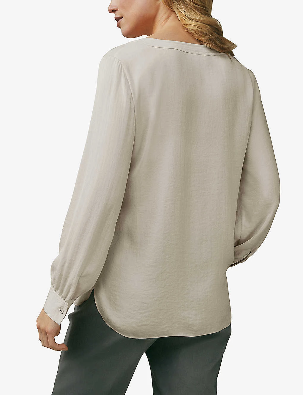 Button-down Collarless Recycled-polyester Shirt 6 Button-down Collarless Recycled-polyester Shirt - Image 4