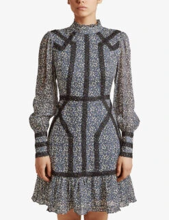 By Malina Esther Floral-print Woven Mini Dress -Ted Baker Store R04005529 FIORE ALT02