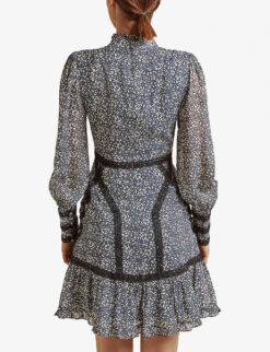 By Malina Esther Floral-print Woven Mini Dress -Ted Baker Store R04005529 FIORE ALT03