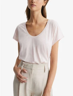 Reiss Caia Relaxed-fit Cotton-blend T-shirt 9 Reiss Caia Relaxed-fit Cotton-blend T-shirt -Ted Baker Store R04006626 LIGHTPINK ALT02