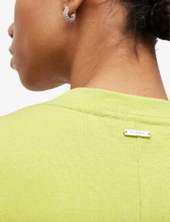 AllSaints Mira Ruched Organic-cotton T-shirt 11 AllSaints Mira Ruched Organic-cotton T-shirt -Ted Baker Store R04006669 ZESTYELLOW ALT04