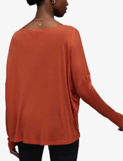 AllSaints Francesco Rita Semi-sheer Woven T-shirt 10 AllSaints Francesco Rita Semi-sheer Woven T-shirt -Ted Baker Store R04006701 RUSTBROWN ALT03