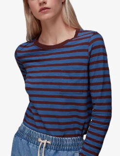 Whistles Stripe-print Crew-neck Cotton Top -Ted Baker Store R04007148 MULTICOLOURED ALT02