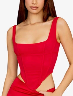 Edetta Cropped Mesh Top -Ted Baker Store R04009217 SCARLET ALT02