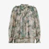 AllSaints Perri Alessandra Floral Recycled-polyester Tulle Blouse 1 AllSaints Perri Alessandra Floral Recycled-polyester Tulle Blouse -Ted Baker Store R04009245 CHALKWHITE M