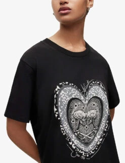 AllSaints Levine Graphic-print Organic Cotton-jersey T-shirt -Ted Baker Store R04009277 BLACK ALT04