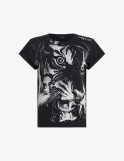 AllSaints Turin Anna Tiger-print Cotton T-shirt