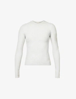 Scoop-neck Slim-fit Stretch-cotton Top