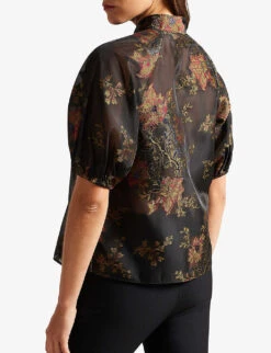 Ted Baker Marshil Pussy-bow Woven Top -Ted Baker Store R04051538 BLACK ALT03