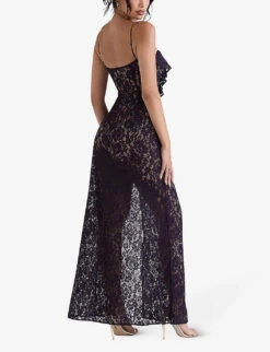 Malia Ruffle-trim Lace Maxi Dress 10 Malia Ruffle-trim Lace Maxi Dress -Ted Baker Store R04053546 NIGHTSHADE ALT03