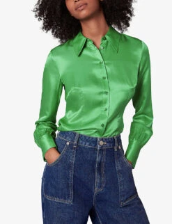 Whistles Hallie Collared-neckline Silk-blend Shirt -Ted Baker Store R04056796 MULTICOLOURED ALT02