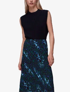 Whistles Night Cat Leopard-print Woven Midi Skirt -Ted Baker Store R04057353 MULTICOLOURED ALT02