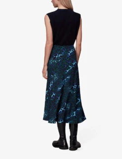 Whistles Night Cat Leopard-print Woven Midi Skirt -Ted Baker Store R04057353 MULTICOLOURED ALT03