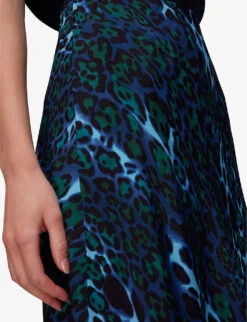 Whistles Night Cat Leopard-print Woven Midi Skirt -Ted Baker Store R04057353 MULTICOLOURED ALT04