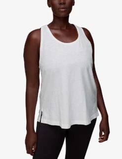 Whistles Scoop-neck Racerback Cotton Vest Top -Ted Baker Store R04057358 WHITE ALT02
