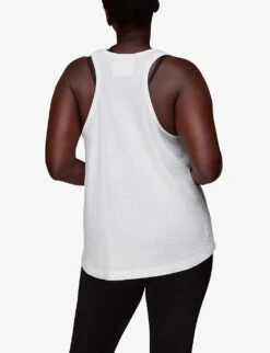 Whistles Scoop-neck Racerback Cotton Vest Top -Ted Baker Store R04057358 WHITE ALT03