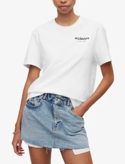 AllSaints Bryn Logo-print Oversized Cotton-jersey T-shirt -Ted Baker Store R04057447 WHITE ALT02