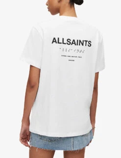 AllSaints Bryn Logo-print Oversized Cotton-jersey T-shirt -Ted Baker Store R04057447 WHITE ALT03