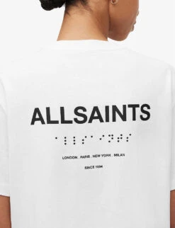 AllSaints Bryn Logo-print Oversized Cotton-jersey T-shirt -Ted Baker Store R04057447 WHITE ALT04