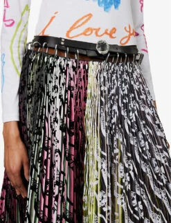 Gazania Carabiner Upcycled-polyester Midi Skirt -Ted Baker Store R04058965 STRIPEMULTI ALT04