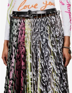 Gazania Carabiner Upcycled-polyester Midi Skirt -Ted Baker Store R04058965 STRIPEMULTI ALT05