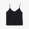 Ikks Scalloped Plant And Skull-embroidered Silk Cami Top -Ted Baker Store R04063152 BLACK M