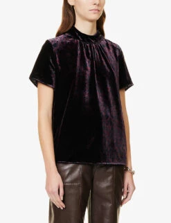 Ikks Abstract-print Velvet Top -Ted Baker Store R04063155 NAVYBLUE ALT02