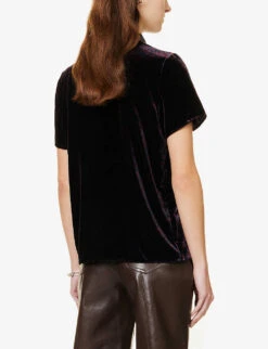 Ikks Abstract-print Velvet Top -Ted Baker Store R04063155 NAVYBLUE ALT03