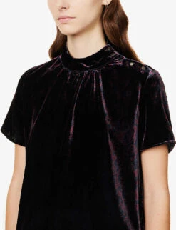 Ikks Abstract-print Velvet Top -Ted Baker Store R04063155 NAVYBLUE ALT04