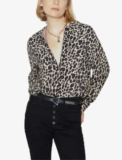 Ikks Oversized Leopard And Star-print Viscose Shirt -Ted Baker Store R04063164 ROOD ALT02