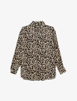 Ikks Oversized Leopard And Star-print Viscose Shirt