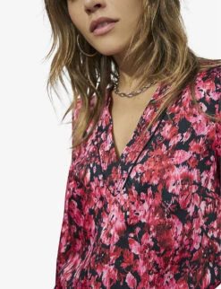 Ikks Floral-print Woven Mini Dress 9 Ikks Floral-print Woven Mini Dress -Ted Baker Store R04063223 SALMONPINK ALT03