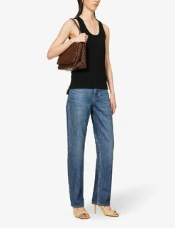 Bottega Veneta Scoop-neck Stretch-cotton Tank Top -Ted Baker Store R04064575 BLACK ALT01