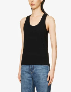 Bottega Veneta Scoop-neck Stretch-cotton Tank Top -Ted Baker Store R04064575 BLACK ALT02
